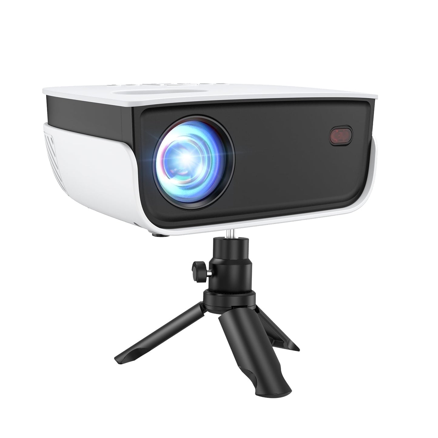 TOPVISION 1080P Mini Projector,Keystone Correction,up to Support 240'' Screen,with Stand