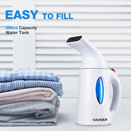 VAVSEA Steamer for Clothes, Portable Garment Steamer, Auto Shut-off Function, Wrinkles/ Steam/ Soften/ Clean/ Sterilize, White