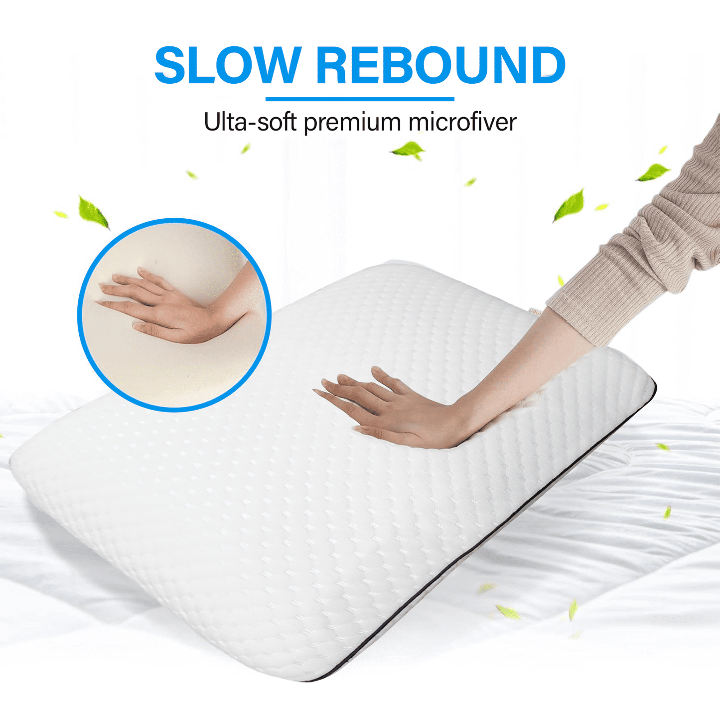 Strlinen Gel Memory Foam Pillow – Breathable and Ventilated Memory Foam Pillows Cooling Gel – Ergonomic Pillow for All Seasons–Soft Pillows for Sleeping with Washable Cover