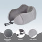 Strlinen Neck Pillow for Traveling, Upgraded Travel Neck Pillow for Airplane 100% Pure Memory Foam Travel Pillow for Flight Headrest Sleep, Portable Plane Accessories, Grey