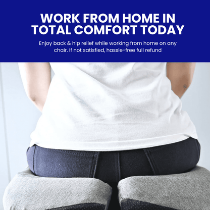 Strlinen Patented Pressure Relief Seat Cushion - Extra-Dense Memory Foam for Long Sitting Hours | Hip, Tailbone, Coccyx, Sciatica Pain Relief , Office, Home, Car, Wheelchair , Light Grey