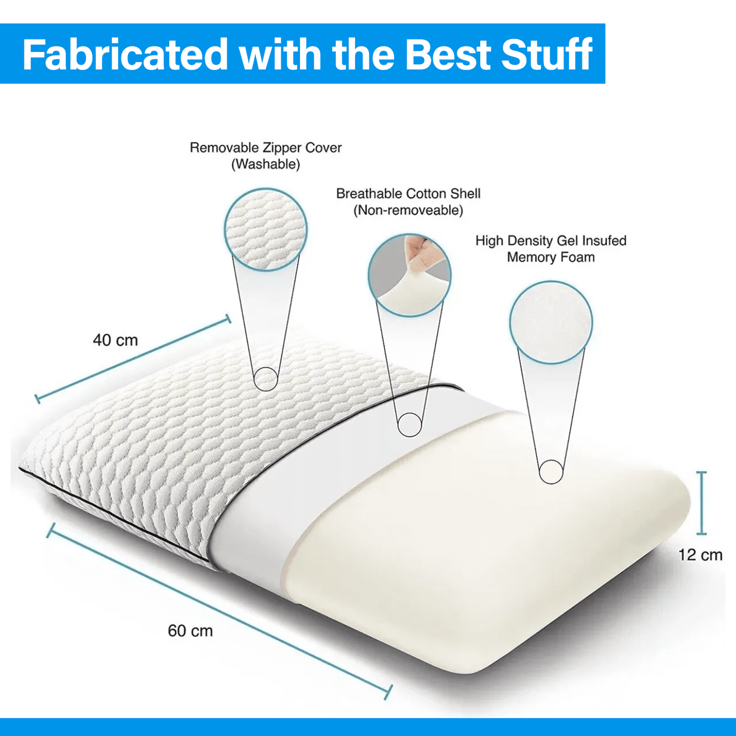 Strlinen Gel Memory Foam Pillow – Breathable and Ventilated Memory Foam Pillows Cooling Gel – Ergonomic Pillow for All Seasons–Soft Pillows for Sleeping with Washable Cover