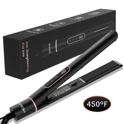 NEXPURE 1 inch Flat Iron, 2 in 1 Hair Straightener & Curling Iron Styling Tool, Fast Heat-Up, Universal Voltage, Black
