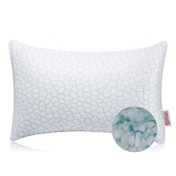 Strlinen Cooling Pillows for Sleeping, Shredded Memory Foam Bed Pillows Queen Size, Supportive Gel Pillow for Hot Sleepers Cool Pillow for Side Back and Stomach Sleepers, Cold Pillow Set of 1