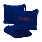 Strlinen Travel Blanket and Pillow - Premium Soft 2 in 1 Airplane Blanket with Soft Bag Pillowcase, Hand Luggage Sleeve and Backpack Clip (Blue)
