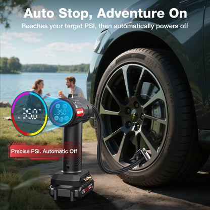 NEXPOW Tire Inflator Portable Air Compressor,4X Faster 160PSI Car Tire Air Pump with Dual Power,12V Car Tire Pump with 8000 mAh Battery for Car, Bike, Ball